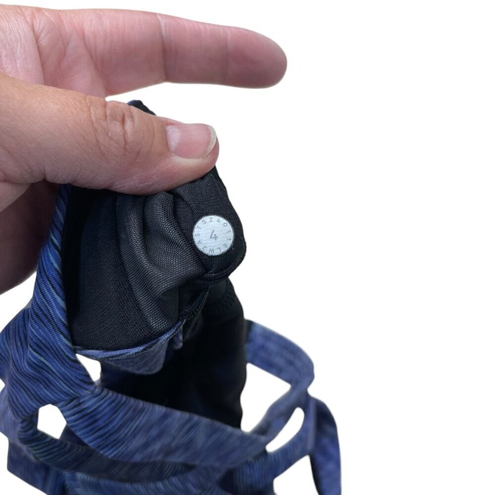 Lululemon Stash N’ Run Bra Size 4 Blue Black Gym Yoga Active Athletic Running - Picture 8 of 11
